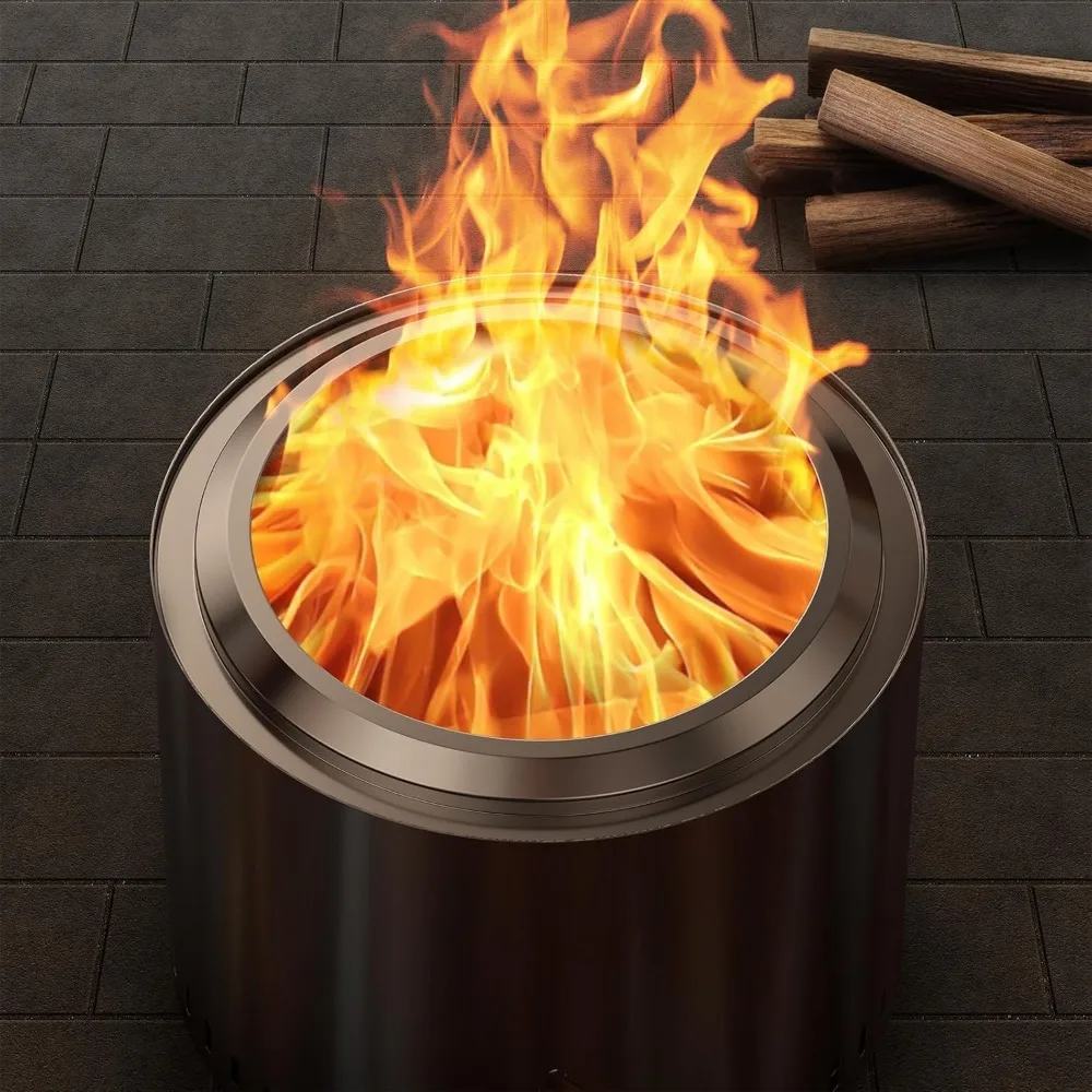 حفرة نار خارجية لحرق الخشب للتخييم وحرائق النار وتجربة الدخان المنخفضة