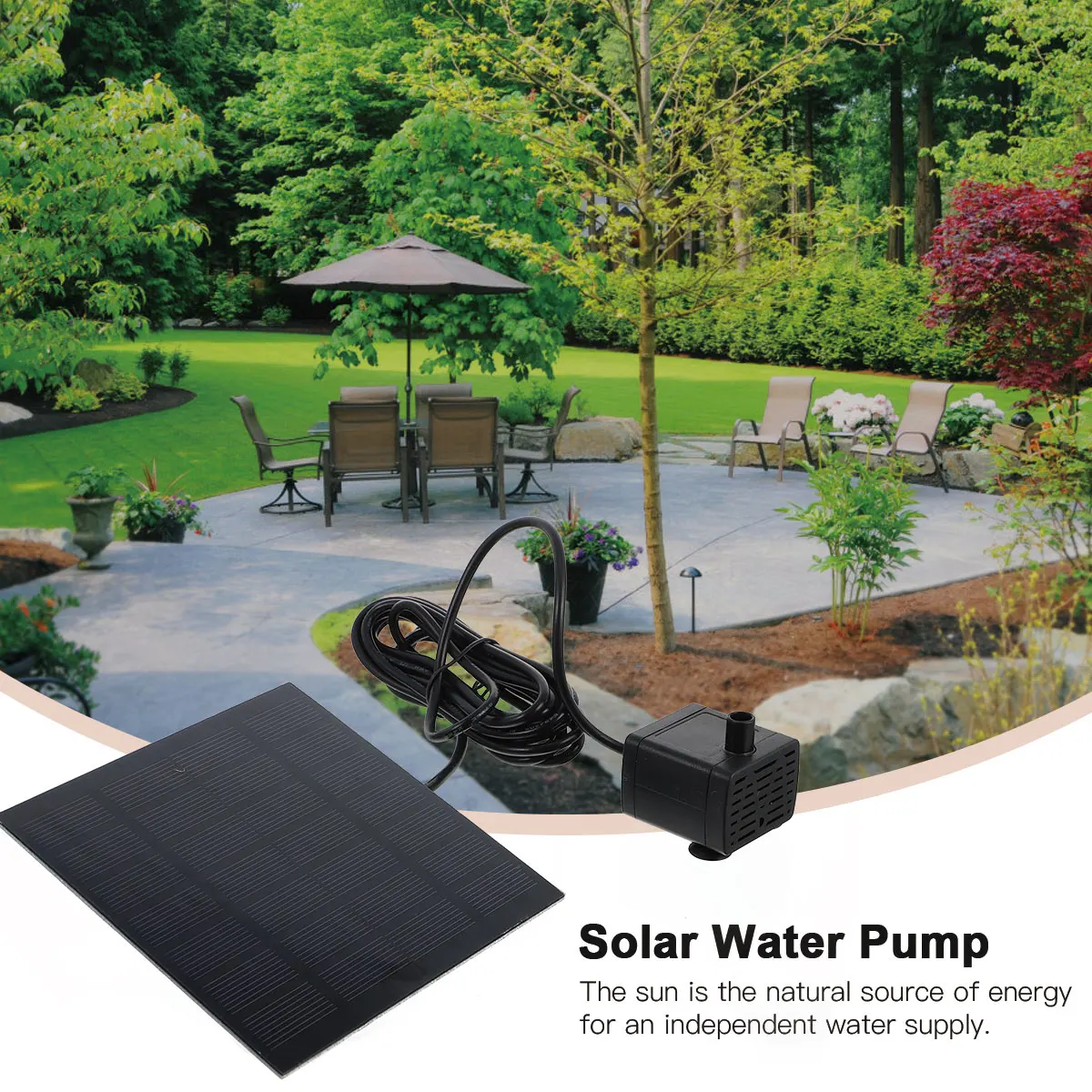

Solar Fountain Pump 6 Spray Heads Lightweight Plastic Floating Outdoor Garden Bird Bath Waterfall Pond Hydroponic System