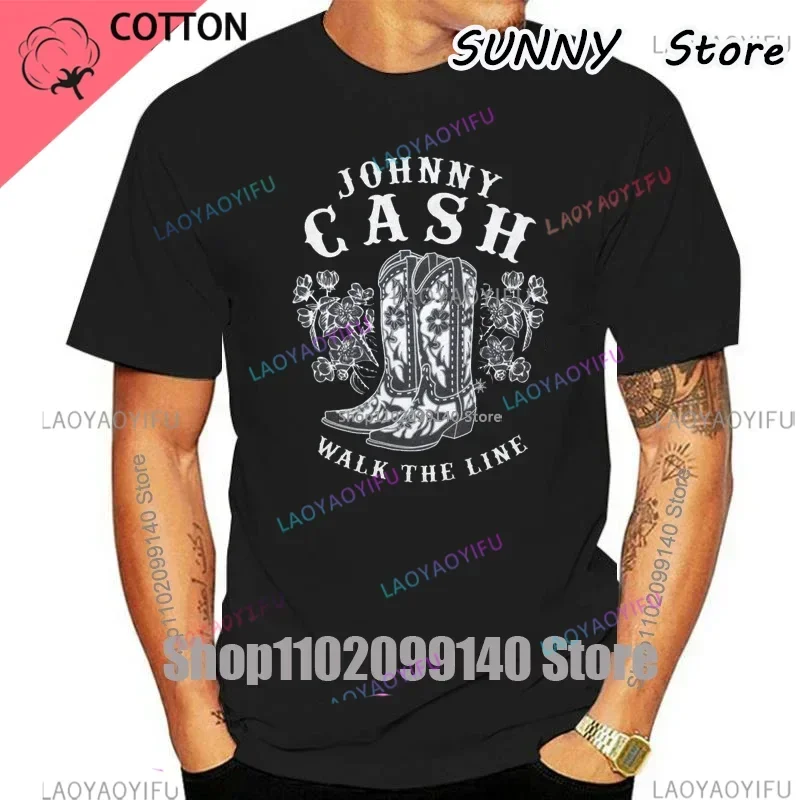 Summer Funny man Vintage print tshirs Cash T Shirt For Men Women Johnny Classic Legend Money Music Man Black And White teeshirt