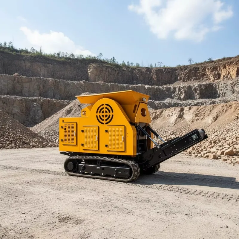 Mini Crawler Stone Crusher Portable Rock Crushing Machine Heavy Duty Track Mounted Concrete Crushing Plant For Quarry Operation