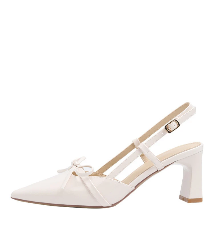 2025 صيف جديد وصول الحلو صندل أنيق المرأة القوس عالية الكعب أشار تو المرأة الصنادل مشبك معدني تقليم صندل #6