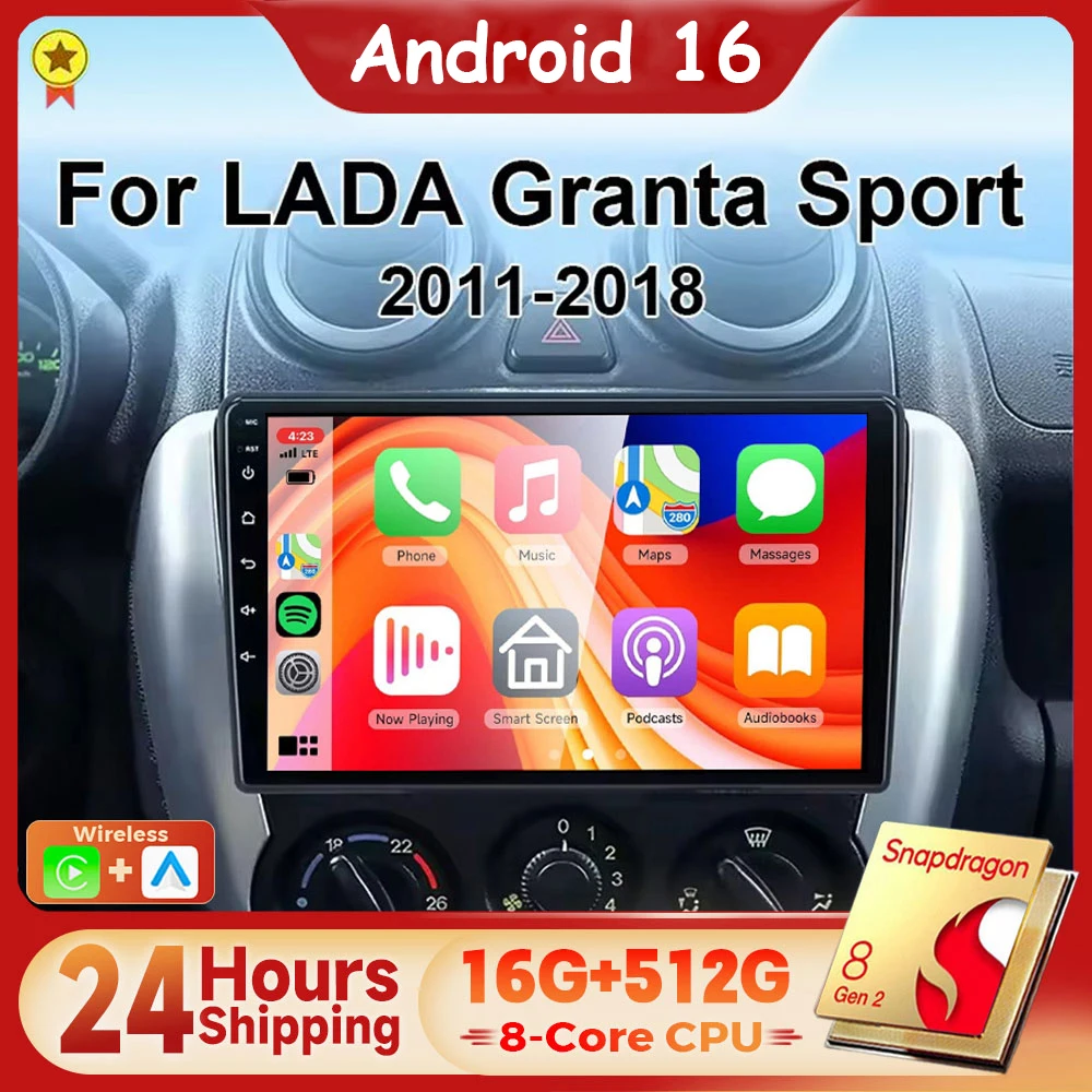 Android 16 Carplay Car Radio Multimedia For LADA ВАЗ Granta Sport 2011 - 2018 Navigation Video DVD Autoradio BT 24-Hour Shipping