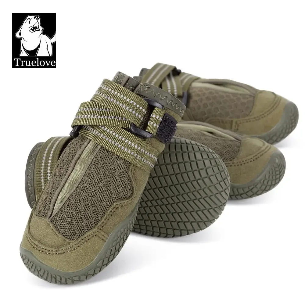 TRUELOVE Pet Shoes Waterproof Anti-slip for Puppy Medium and Large Dog Protect Pet Feet ArmyGreen Winter Snow 2/4pcs/set YS1891