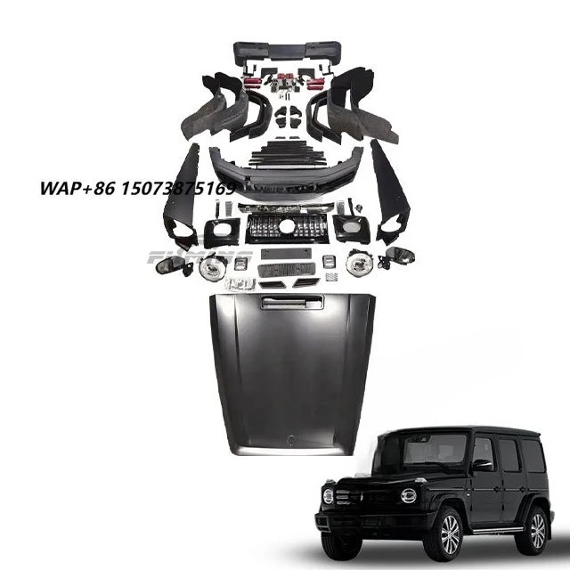 G Class Exterior Modification Kit Front & Rear Bumper Upgrade With Headlight Grille Decoration Includes Steering Wheel Desk