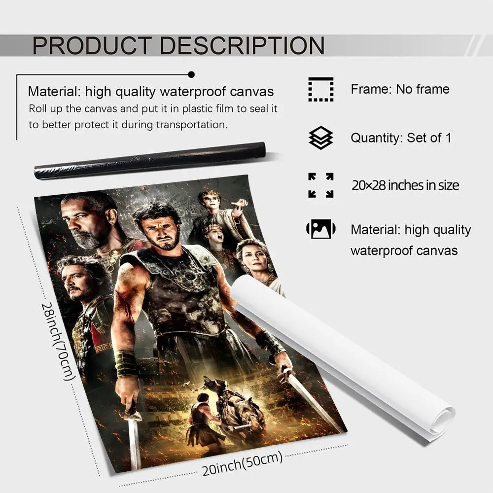 سلسلة الأفلام الكلاسيكية المصارع اللوحة الخط HD قماش المشارك تجعد الحرة مقاوم للماء جميع الفضاء جدار ديكور #4
