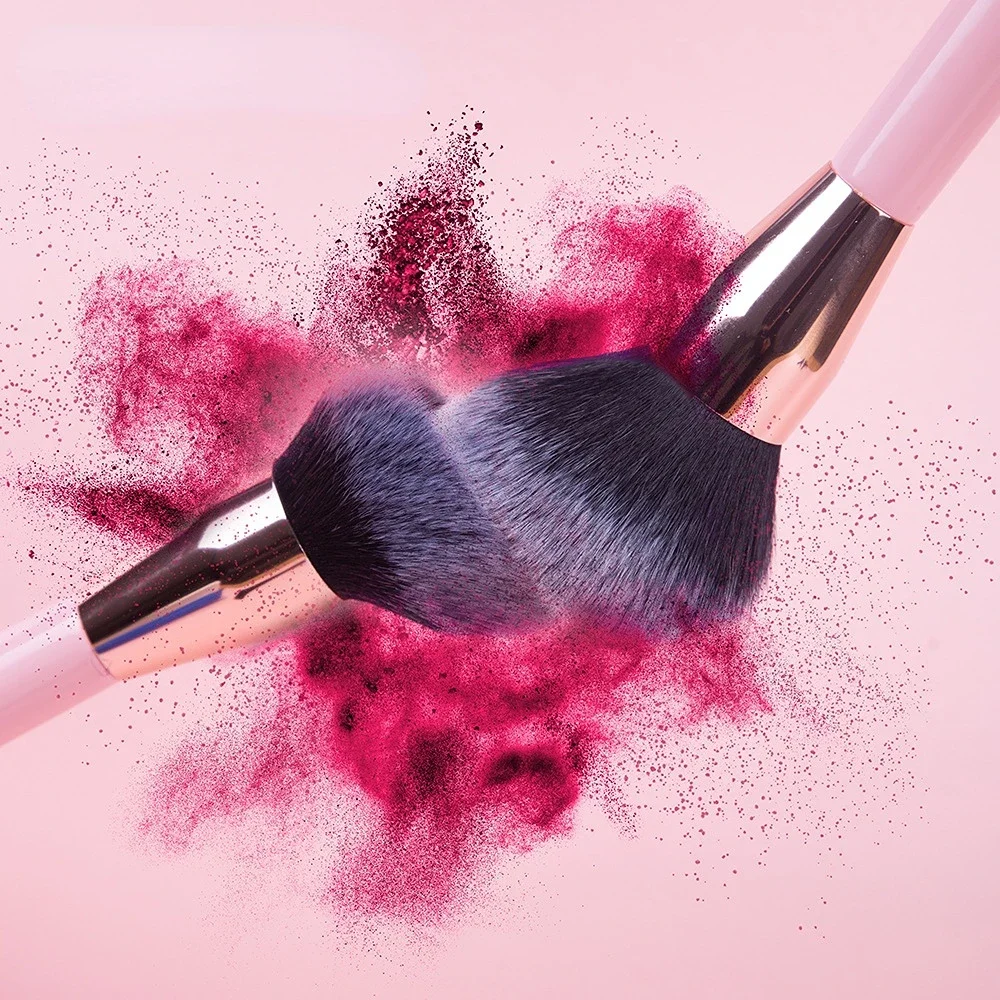 Pink Professional Powder Fundation Makeup Brush Large BlushWith Black Wood Women Cosmetic Tool Fluffy Soften Fiber косметика