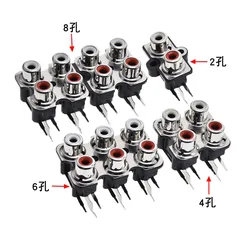 2pcs AV Lotus Socket AV2-8.4-7 RCA-207/407/607/807 2P/4P/6P/8P with Shielding Connector