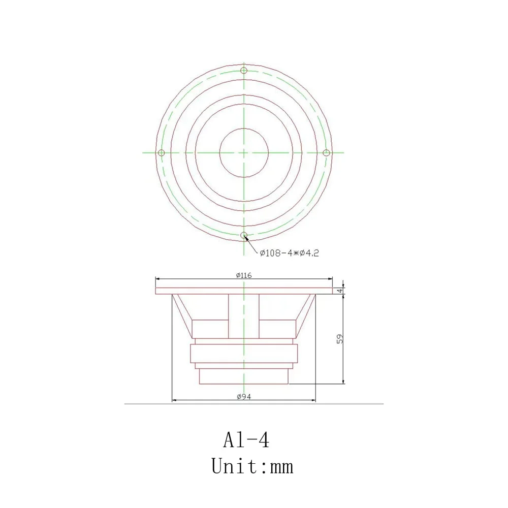LS-031 Lii Song AL-4 4 Zoll Full Range Lautsprecher HIFI Desktop Lautsprecher 15W-30W/8ohm (1 Paar)