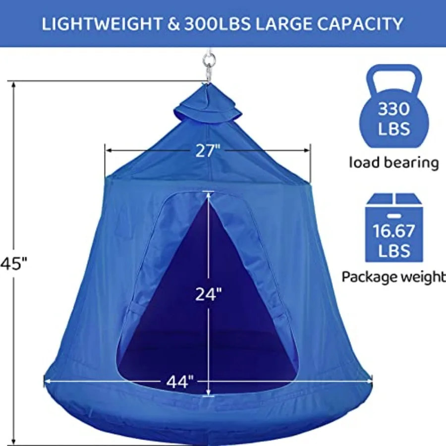 Hanging Tree Tent for Adults Hanging Tent Indoor Outdoor 45 H x 44 Diam Portable Waterproof Play Tent w/LED Lights String Tree