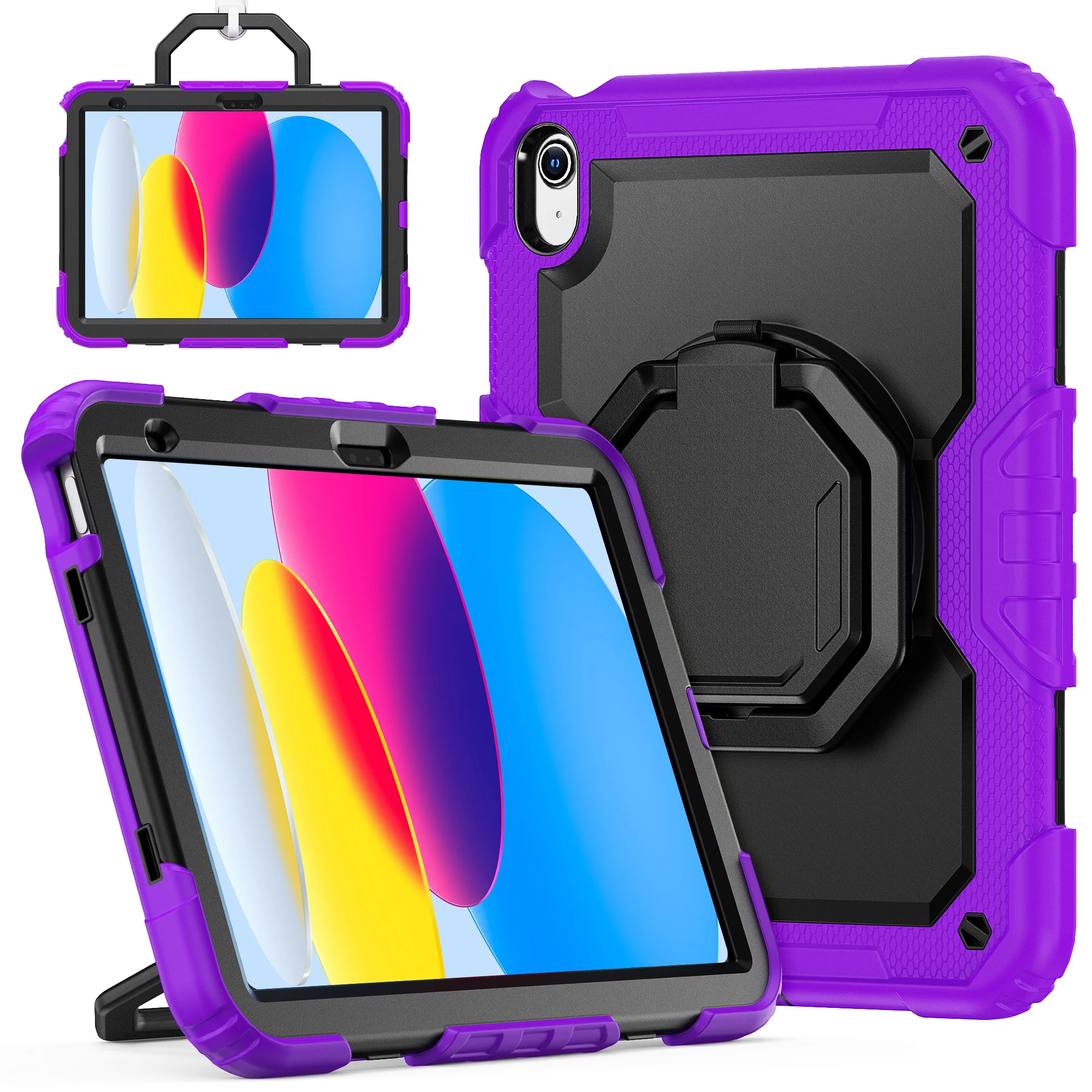 

Handle Grip Case For iPad A16 2025 11th 10.9 2022 10th 10.2 7th 8th 9th Gen Air 2 Pro 9.7 2017 2018 Shoulder Strap Stand Cover