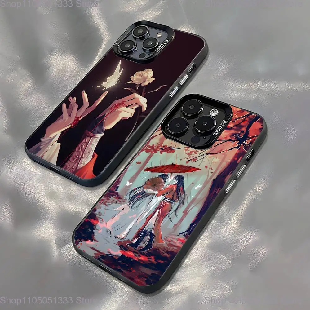 

H-Heaven officials blessing Phone Case For iPhone 16,15,14,13,12,11,Pro,XS,Max,Plus,Mini,SE Black Candy Matte Shockproof Cover