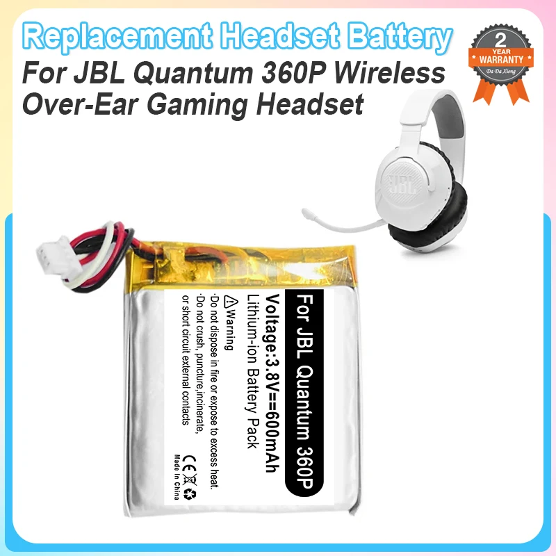 Replacement Battery For JBL Quantum 360P Wireless Over-Ear Gaming Headset