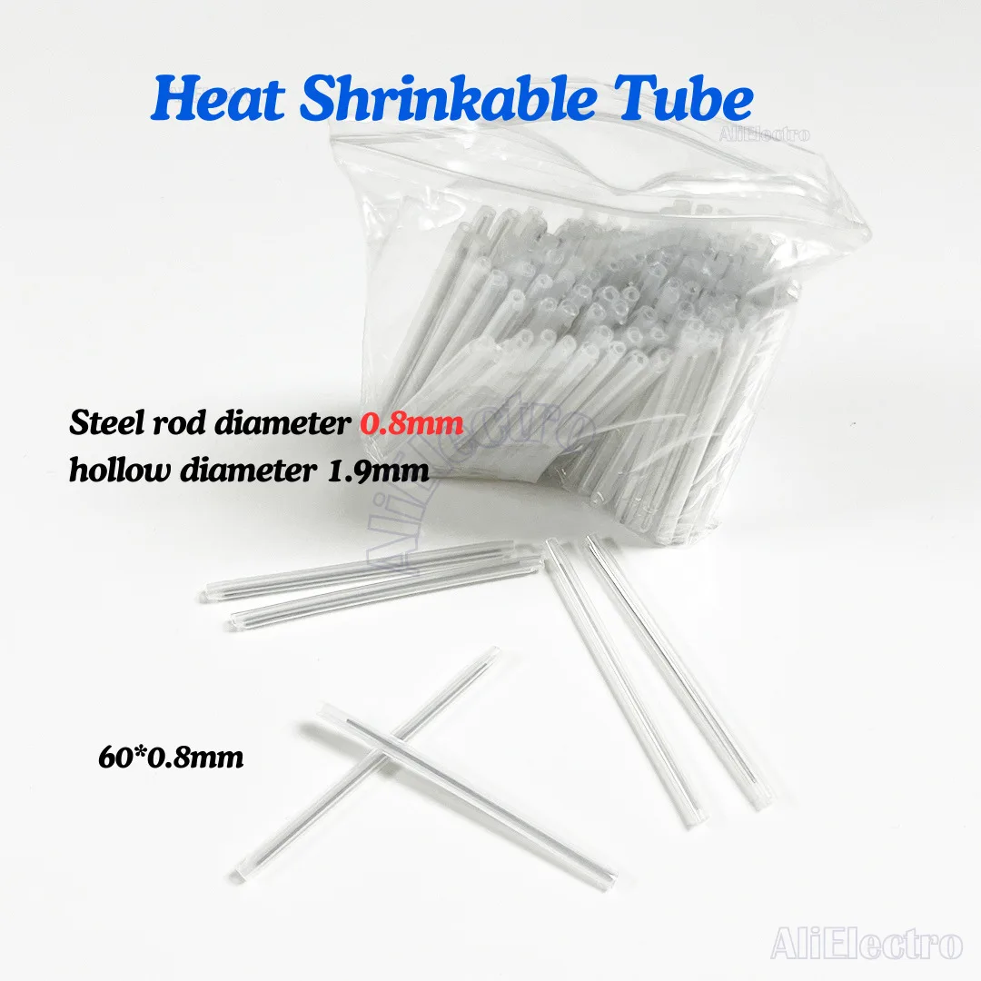 500pcs/lot Heat Shrinkable Tube 40/45/60mm Steel rod diameter 0.8mm 1pin Smoove  Fiber Optic Splice Protector Tubo Cable FTTH