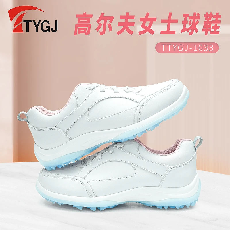 TTYGJ Golf Shoes for Women, Waterproof, Super-fiber Shoes, High-elastic Sole, Anti-side-slip, Non-spike Sole, Sneakers