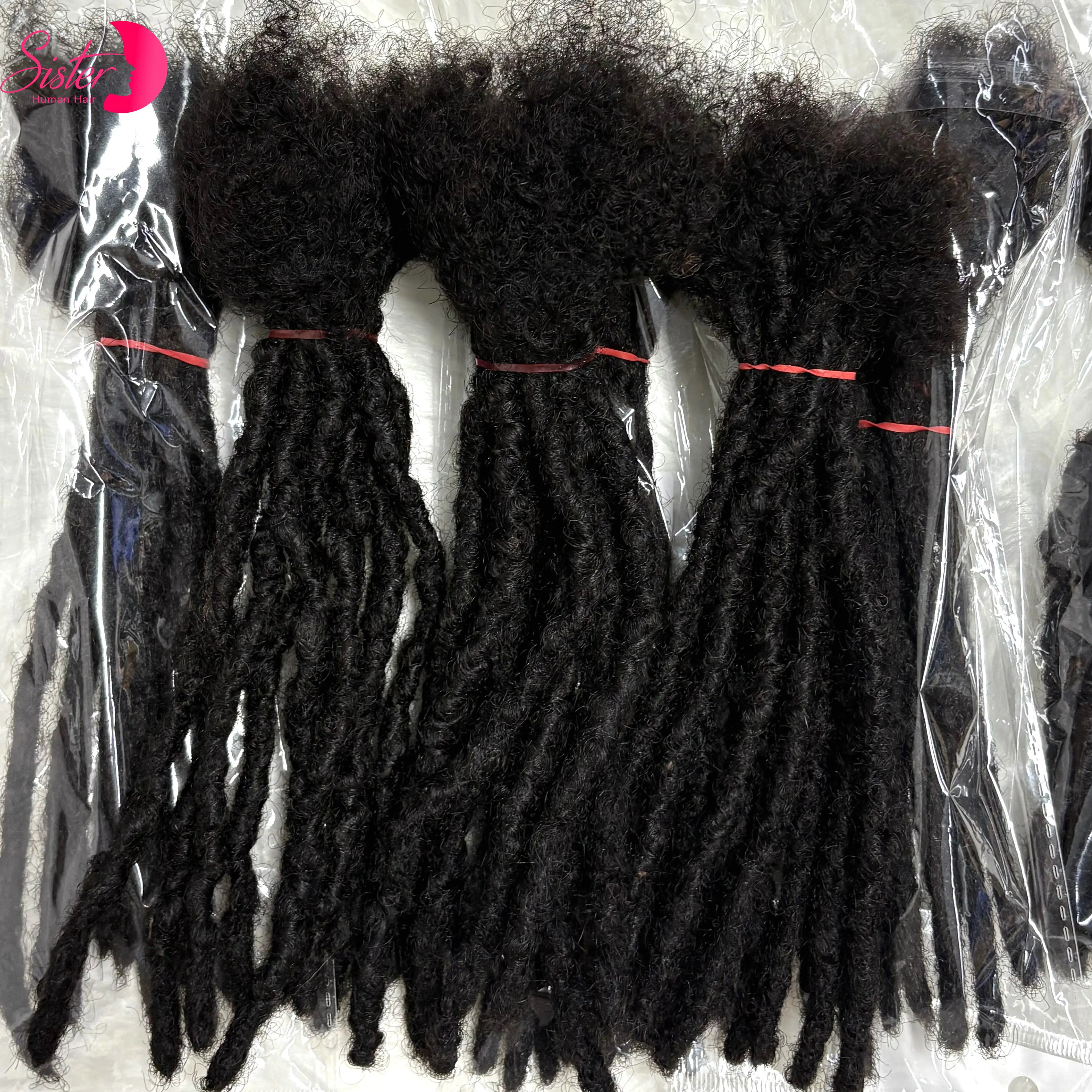 0,1-0,6 cm 4-8 Zoll 100% Echthaar Inter-Loc-Extensions, handgefertigte Dreadlock-Extensions für Männer, Frauen und Kinder, können gefärbt werden – Detail 11