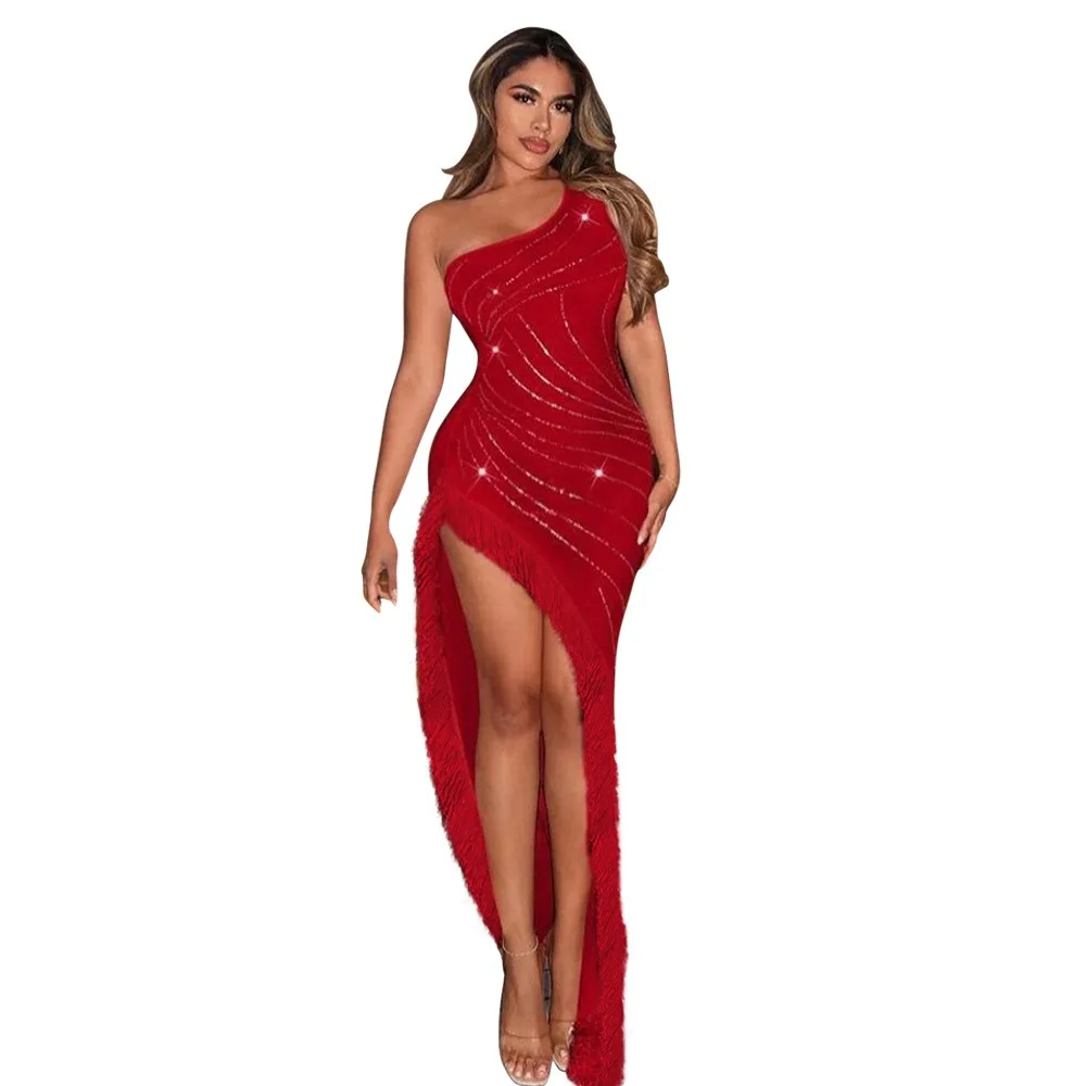 Vestidos De Gala Prom Dresses for Women One Shoulder Sequin Formal Party Dresses Mermaid Vestidos Para Eventos Especiale