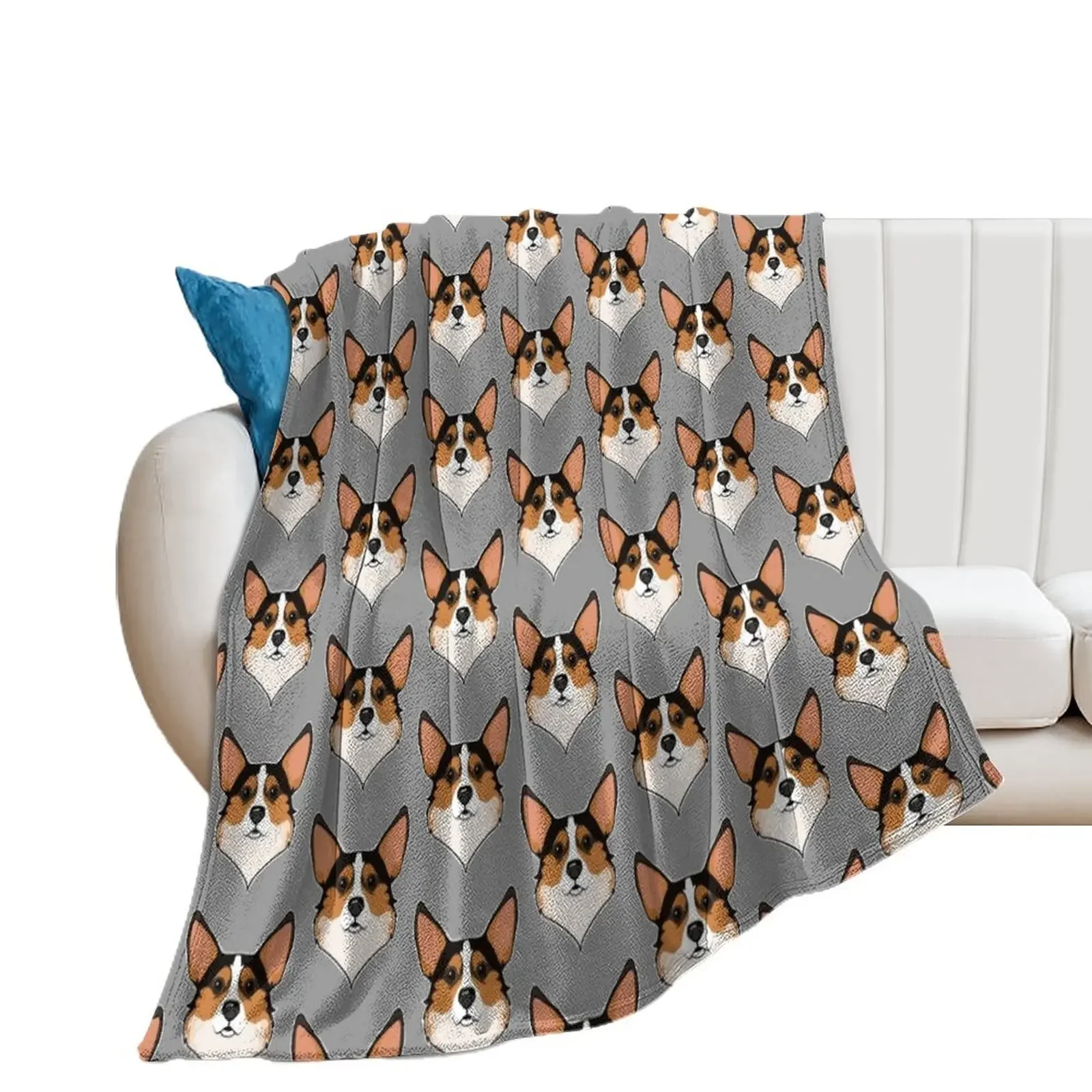 Tri color Corgi Throw Blanket Luxury Designer Tourist Heavy Large Blankets