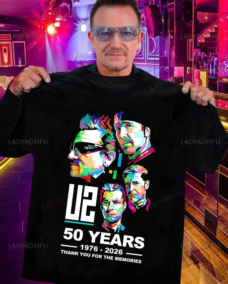 U2　Tシャツ　DISCOTHEQUE　サイズXL U2 50th Anniversary Vintage Rock T-Shirt Men's Casual