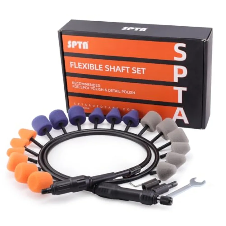 

Mini Polishing Ball SPTA Flexible Shaft Set With 18Pcs Conical and Cylindrical Polishing Drums Designed for Precision Detailing