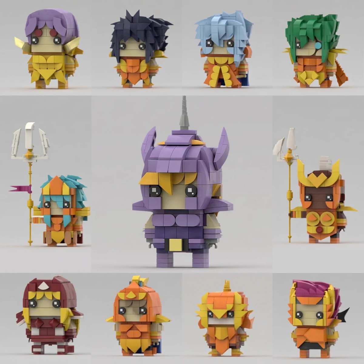 

MOC Idea Anime Action Figure Model Saints Undersea Temple King Sea Guardian Warrior Building Blocks Children's Assembly Toy Gift