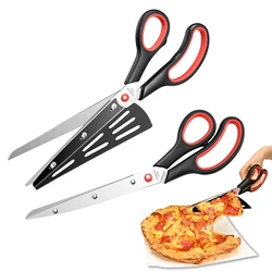 pizza Scissors 2-in-1 detachable stainless steel household kitchen Pizza scissors Baking pizza shovel food scissors