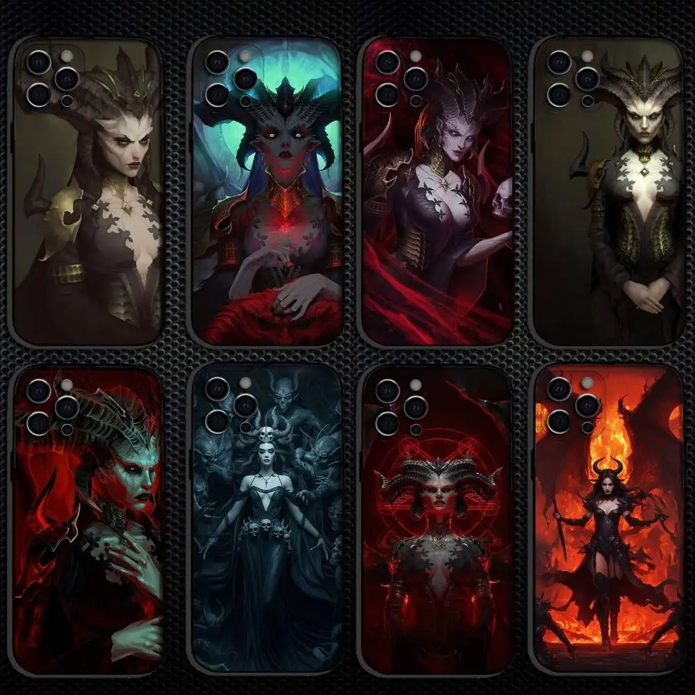

Game D-Diablo lilith Phone Case For iPhone 16,15,14,13,12,11 Plus,Pro Max, Others Soft Black Cover