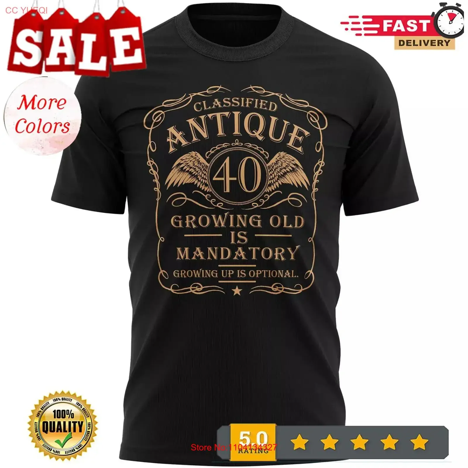 40th Birthday T Shirt Funny For Him Brother Partner Friend Husband Dad Mens vintage Washed Stylish Soft Top For Everyday Wear