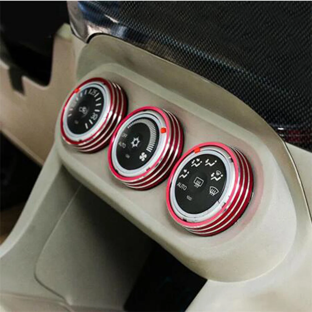3pcs For Mitsubishi ASX Lancer Outlander Sport RVR Car Accessories Air Conditioning Heat Control Switch AC Knob Decorative Ring