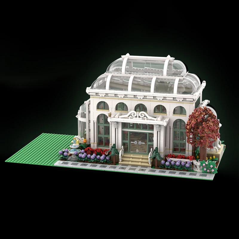 City Street View รุ่น MOC อาคารอิฐขนาดกะทัดรัดสวนพฤกษศาสตร์ Modular เทคโนโลยีของขวัญวันหยุดประกอบของเล่นเด็กชุด