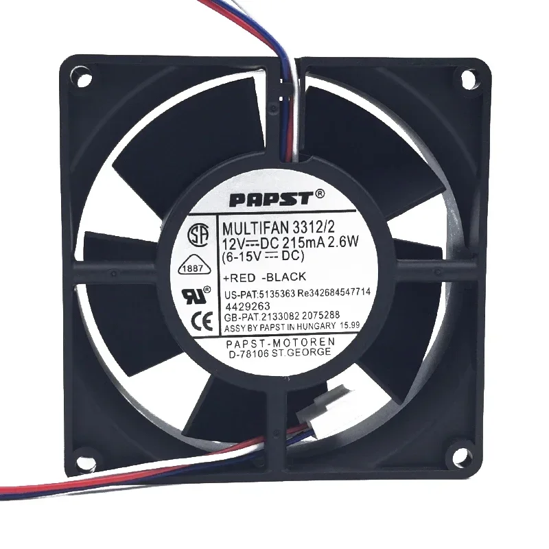 90*90*32MM Germany PAPST MULTIFAN3312/2 9032 12V 215mA2.6W three-wire inverter fan 9cm