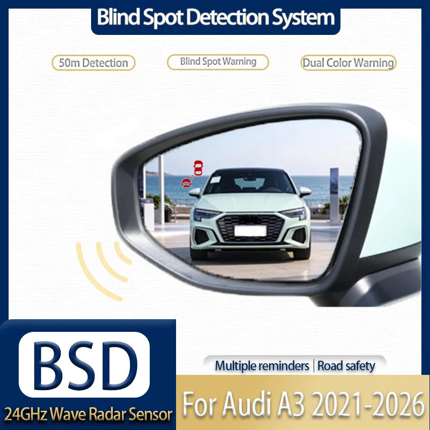 Audio & Visual Dual Alert, Safe Driving, Blind Spot Detection System for Audi A3 2021-2026