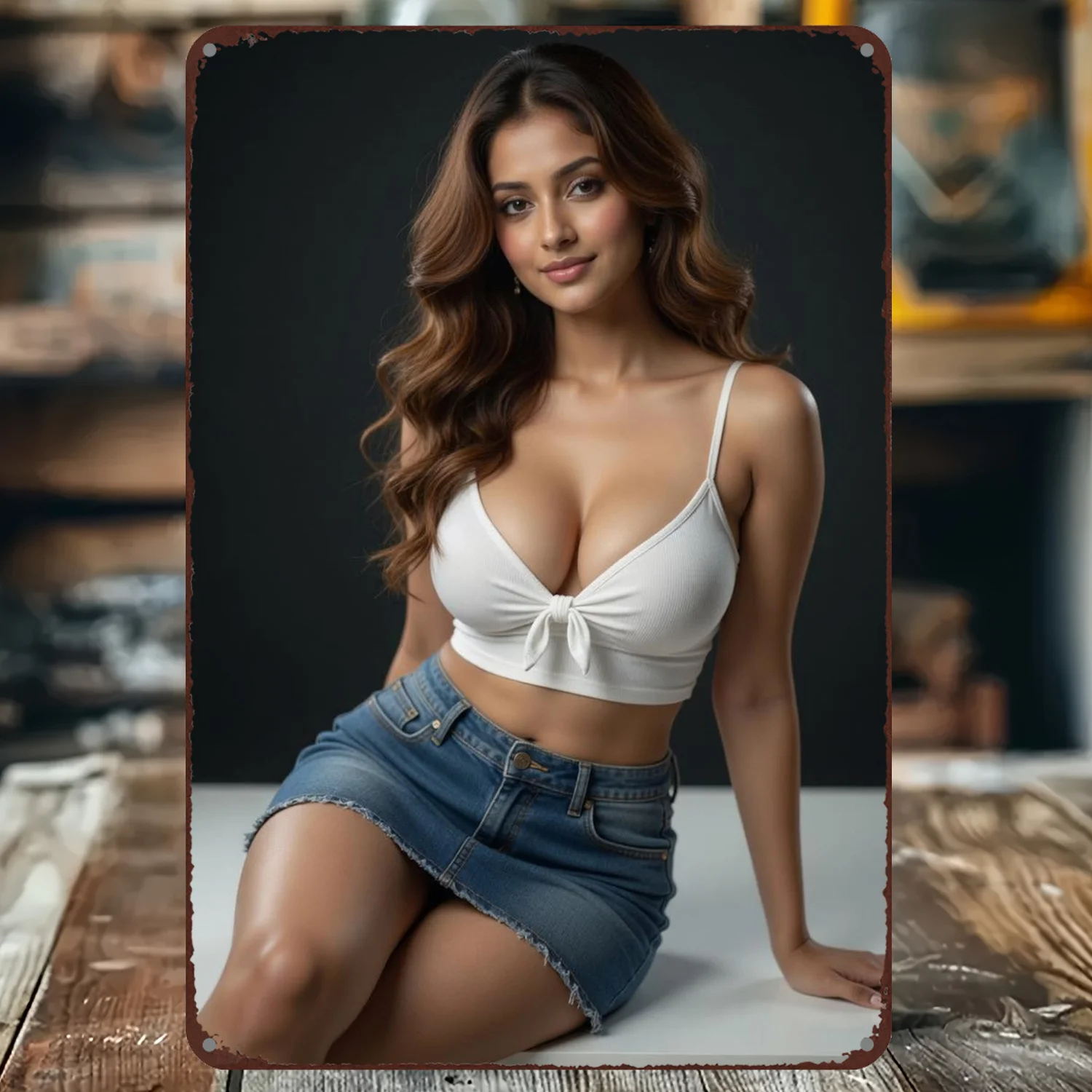 2D Metal Sign, Flat Wall Art Decor, Modern Female Theme, 8x12 Inch, Durable Rigid Panel, Studio Shop Bar Club Craft Ornament Gif
