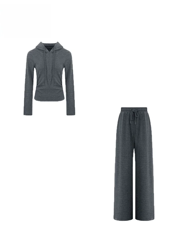 

Casual Sporty Women's Set Spring Korean Version Hoodie Straight Leg Pants Fashionable Ootd Two Piece Suit Long Sleeve Wear