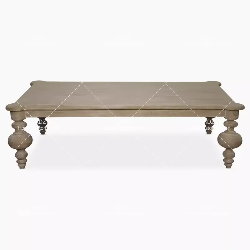 Nordic Retro Solid Wood Coffee Table Casual Log Design for Living Room Simple Small Apartment Furniture