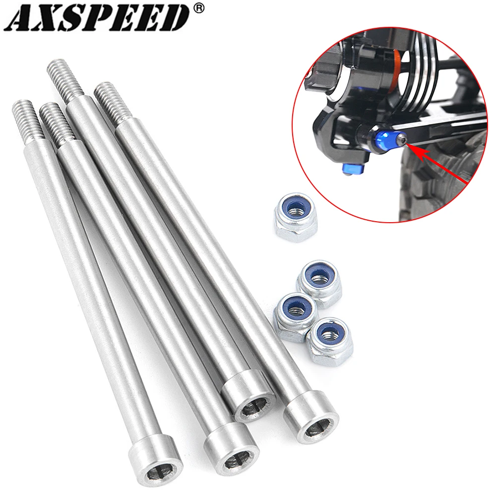 AXSPEED Metal Threaded Suspension Hinge Pins A-arm Pins & M3 Nut for 1/5 X-MAXX Xmaxx RC Buggy Truck Upgrade Parts
