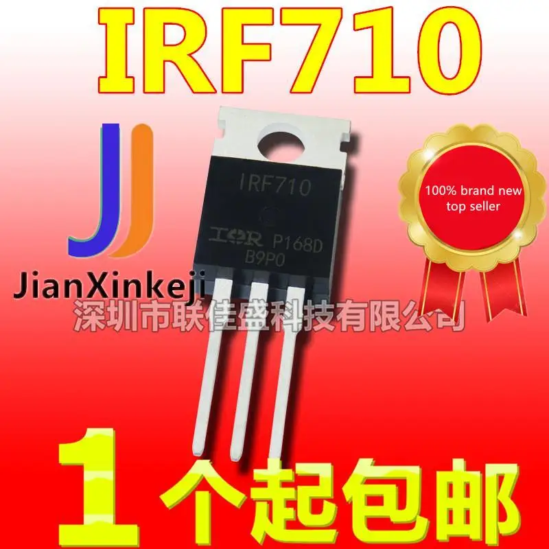 

20pcs 100% orginal new in stock IRF710PBF IRF710 2A 400V TO-220 N-channel MOS field effect tube