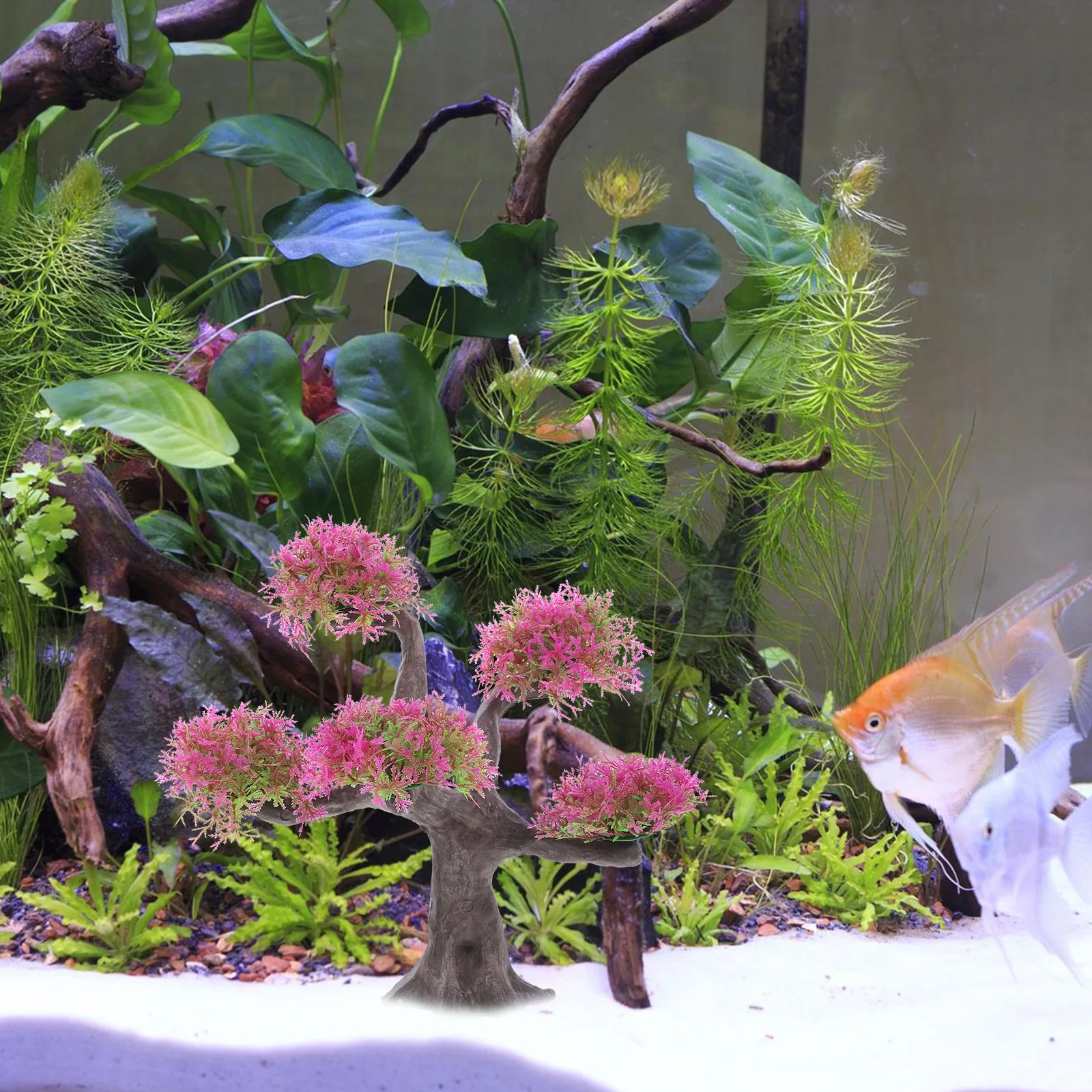 

Fish Tank Small Artificial Tree Decoration Fake Plant Ornament Realistic Durable For Salt Fresh Water Aquarium Decorations Small