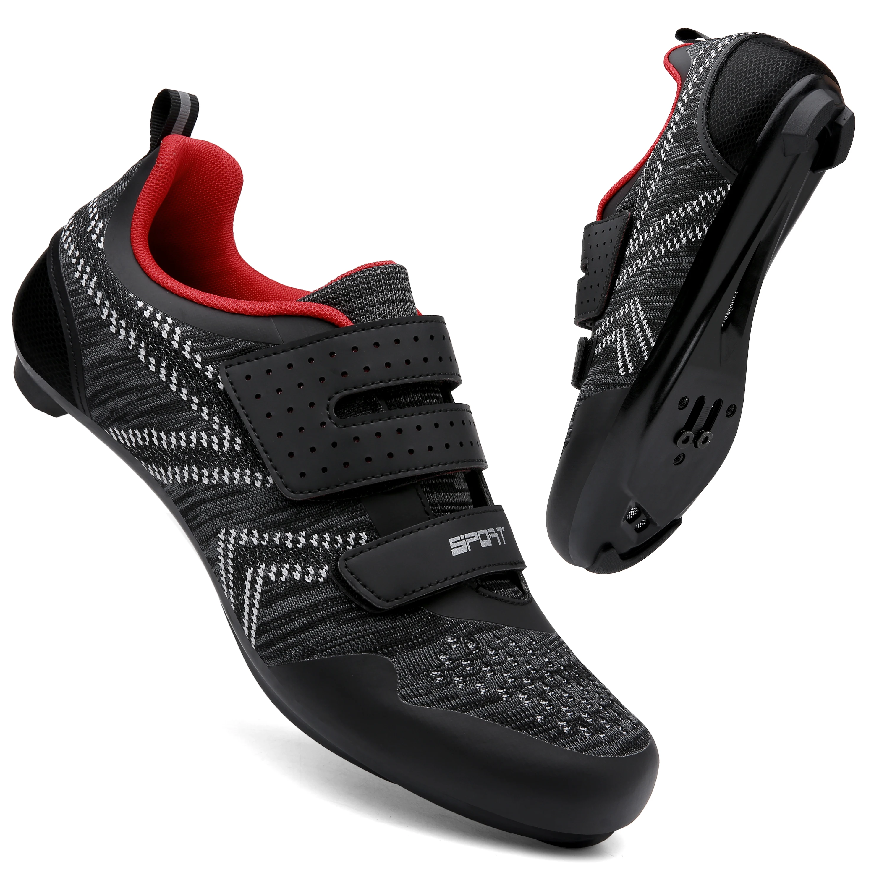 Unisex Knit Cycling Sneakers MTB Shoes Men Speed Road Bicycle Shoes Carbon Racing Sneakers SPD Mountain Bike Riding Shoes Black