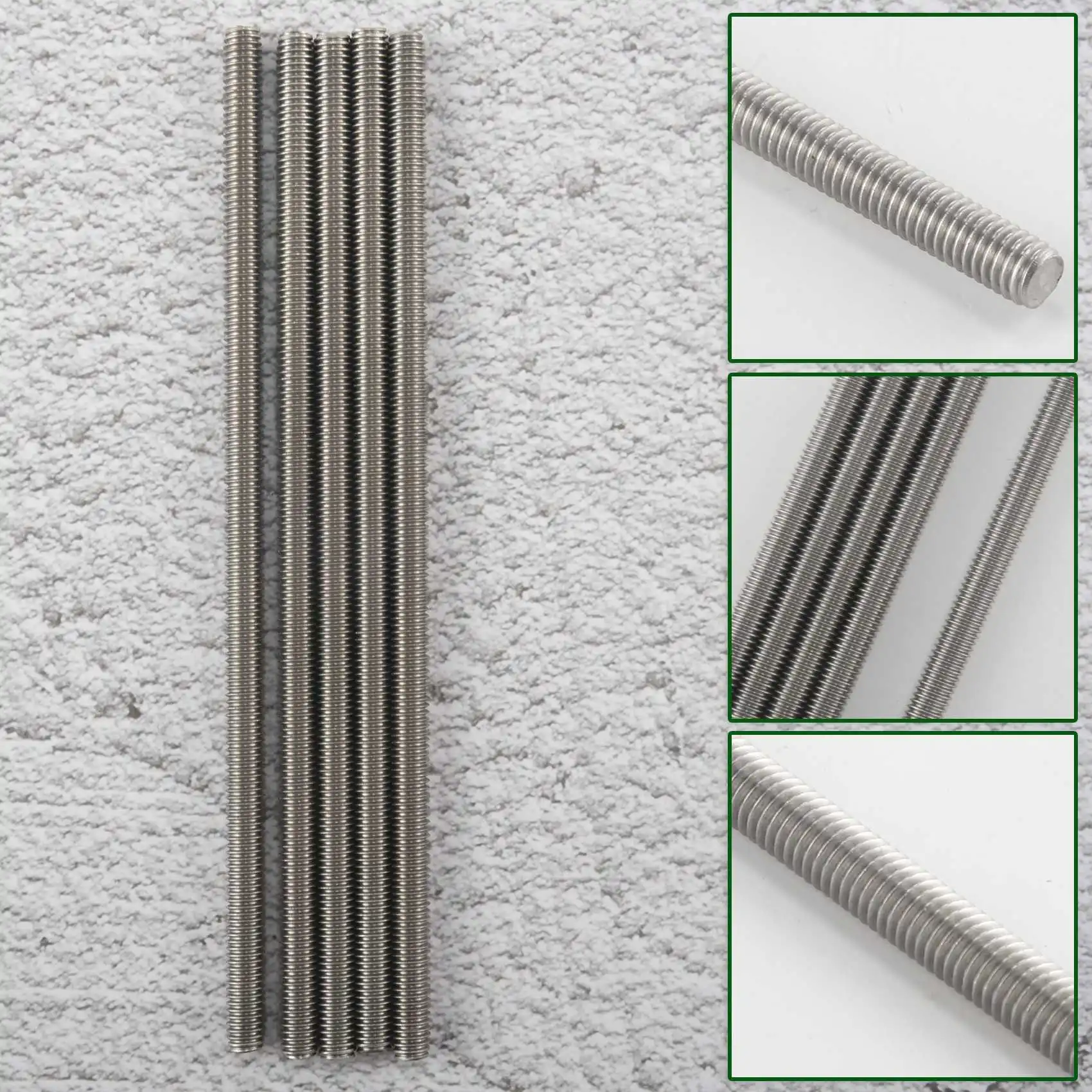 AA05 M6 X 150 مللي متر 304 الفولاذ المقاوم للصدأ الخيوط بالكامل قضيب بار ترصيع الأجهزة 5 قطعة