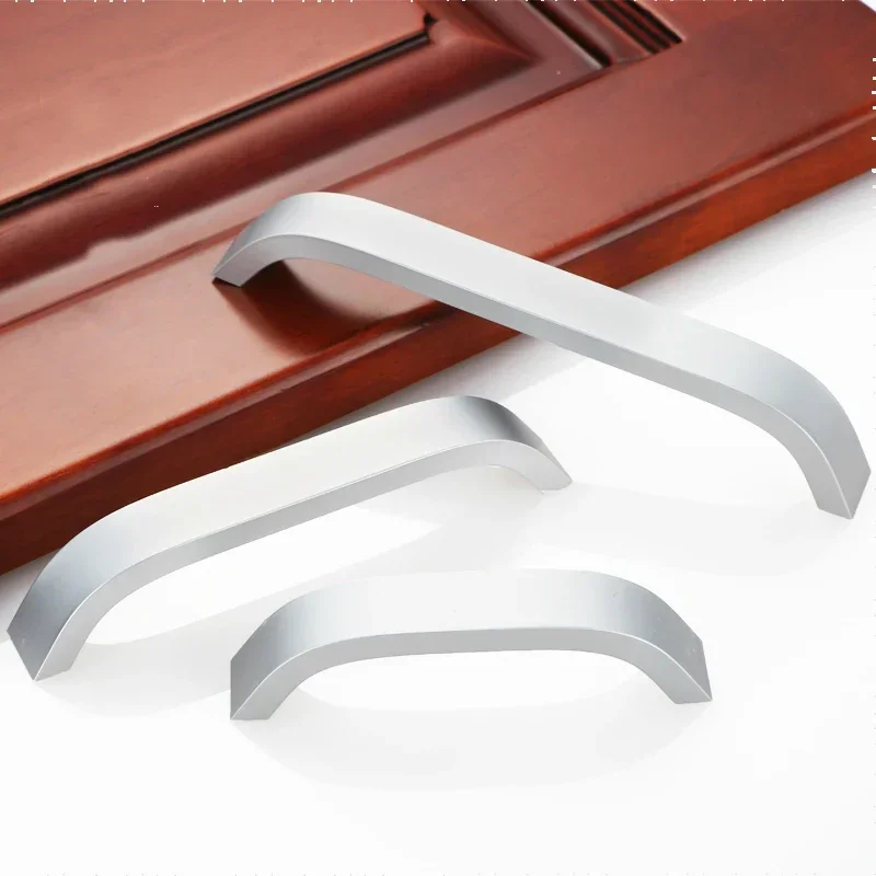 96/128/160/192mm Nordic Wardrobe Door Handle Hardware Modern Minimalist Drawers Cabinets Furniture Shoe Curved Rounded Handles