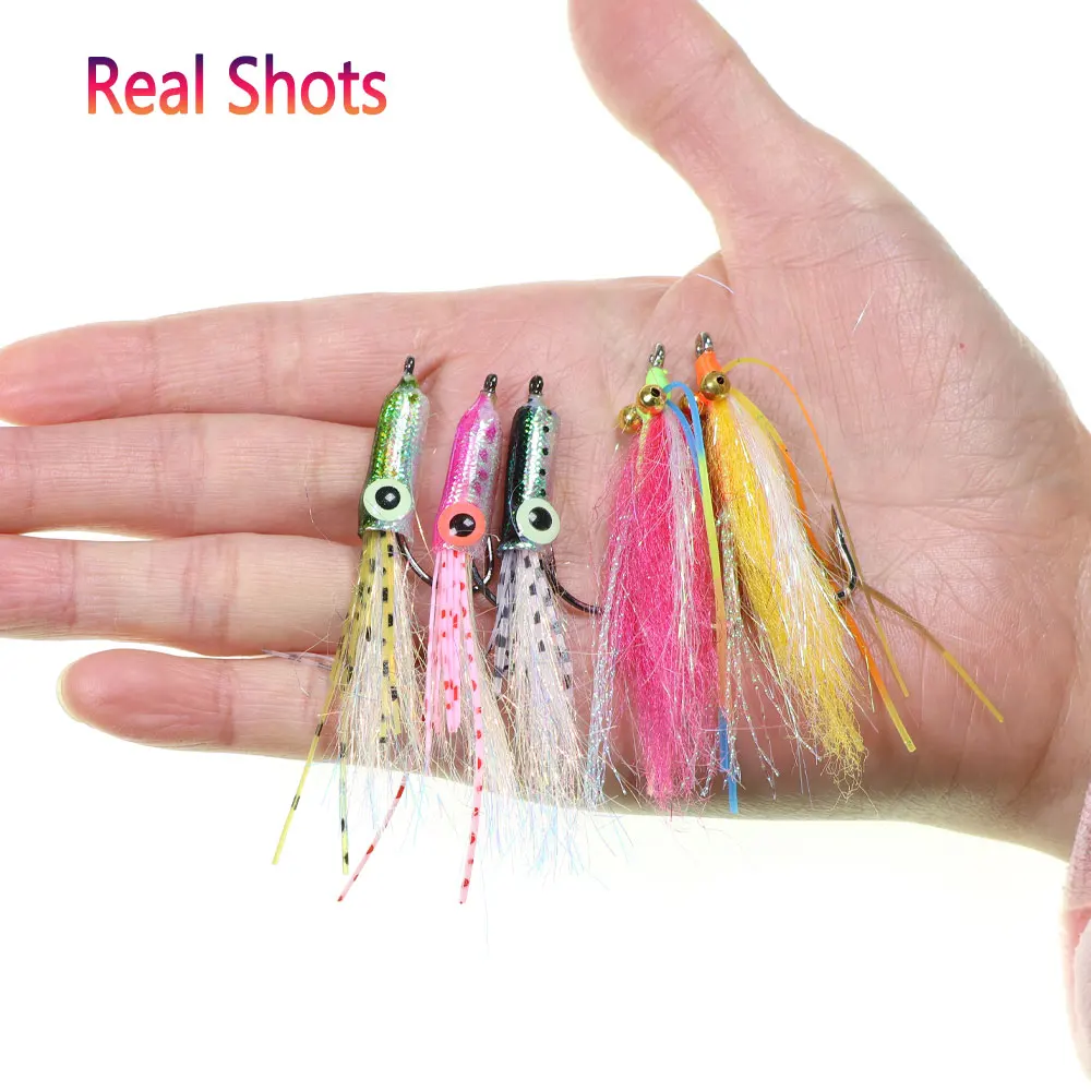 Moscas Crazy Charlie con cuentas – Calamar en agua salada - imagen 3