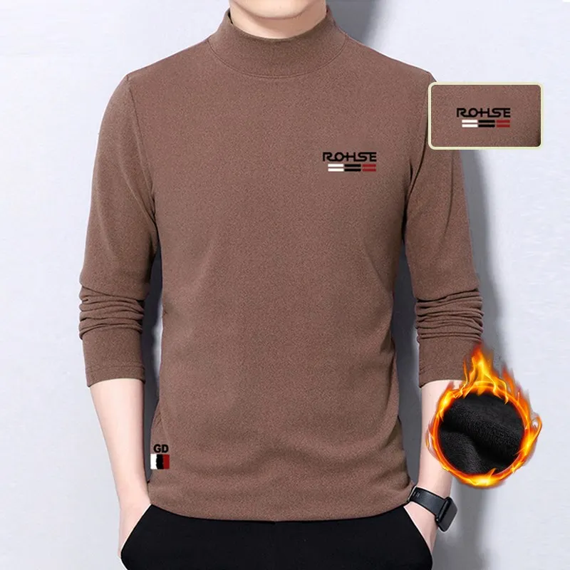 

Мужская термофутболка Pierre Cardin High-End с длинным рукавом, высоким воротником, двусторонняя, из флиса, модная, в городском стиле, базовый слой