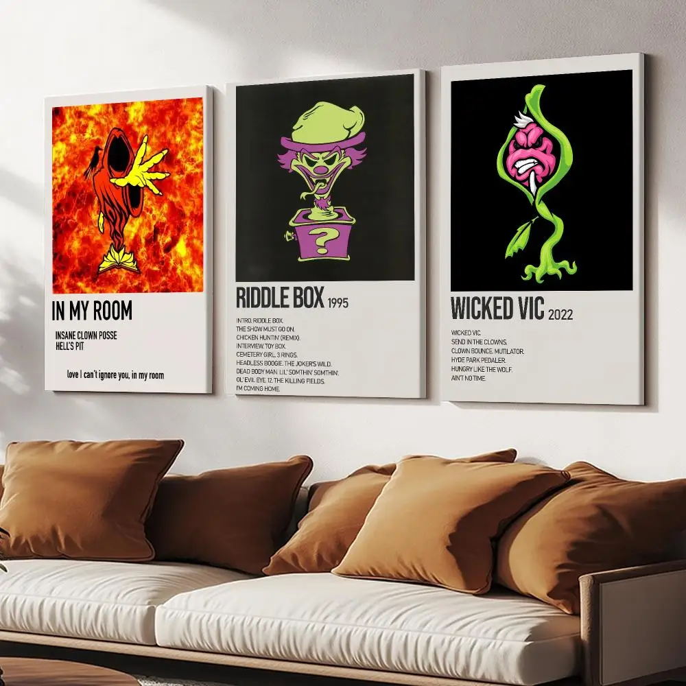 Music I-Insane Clown Album Cover Painting Calligraphy Wooden Framed Canvas Poster Wall Art HD Waterproof Print Home Decor