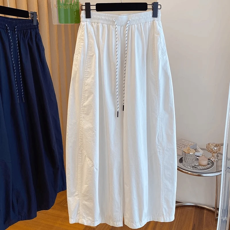 

Свободные широкие брюки, корейские повседневные женские джинсы с девятью очками, удобные брюки из смеси хлопка, Harajuku Sle