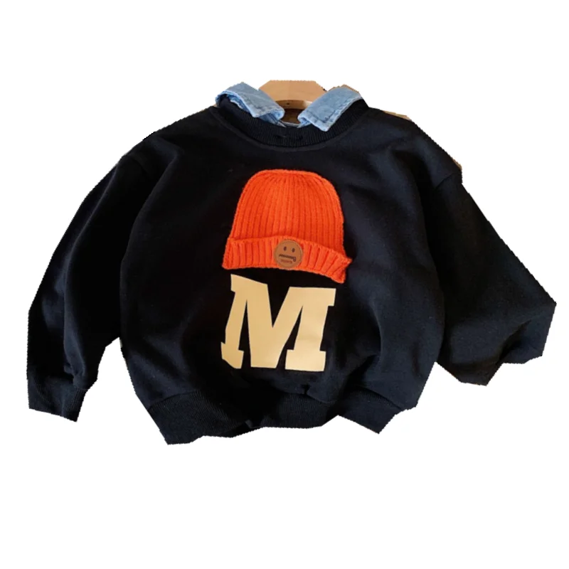 Boys Hoodies Sweatshirts Cotton Tops Outwear 2023 Classic Spring Autumn Windproof Kids Plus Size Children\'s Clothing