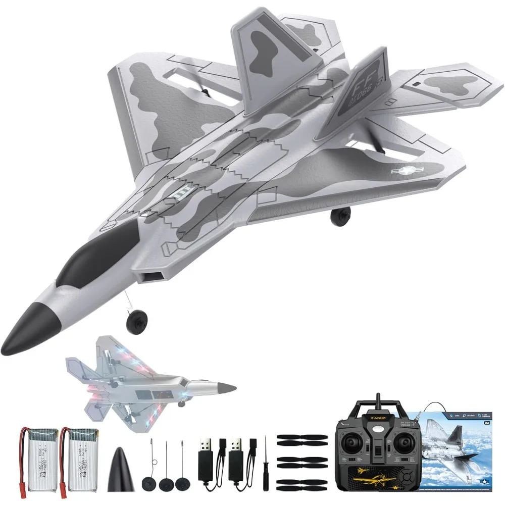 Avión de combate RC giroscópico de 4 canales, 2,4 GHz, 6 ejes, con luces para principiantes y adultos