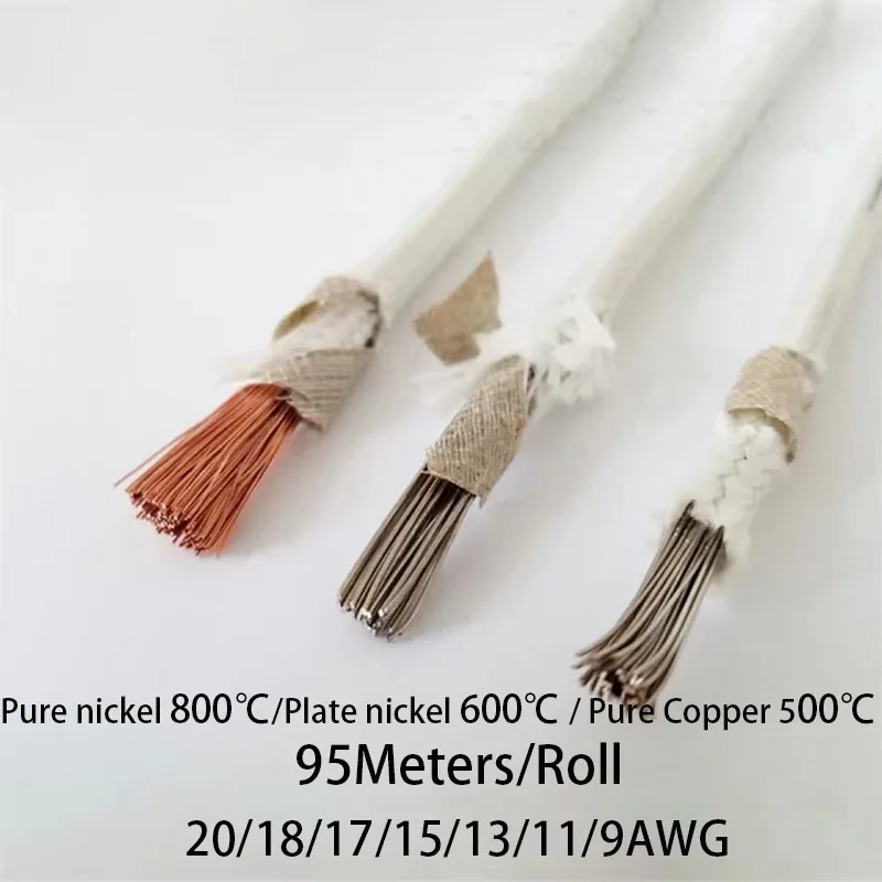 500 ℃ 600 ℃ 800 ℃ Mica filo ad alta temperatura rame puro/nichel singolo Core20/18/17/15/13/11/9AWG cavo riscaldante ignifugo