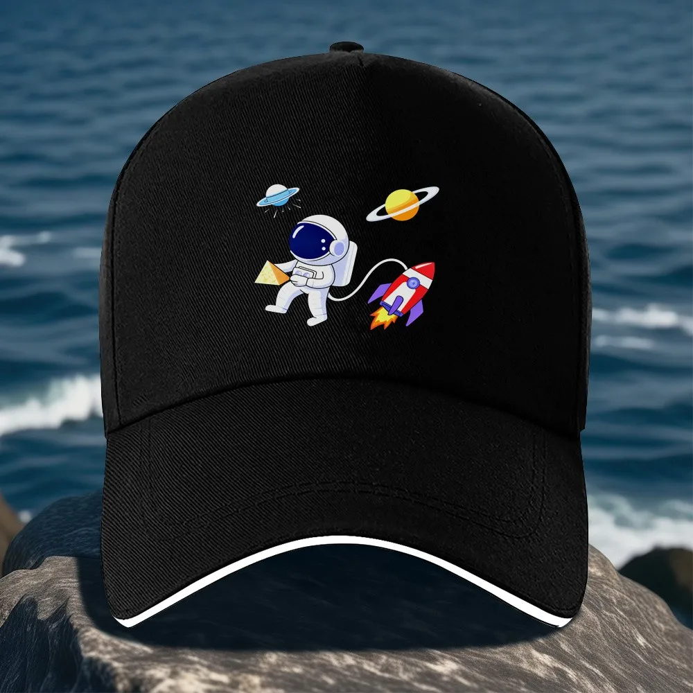 Astronaut Space Theme Baseball Cap Unisex Adjustable Polyester Outdoor Sports Casual Hat