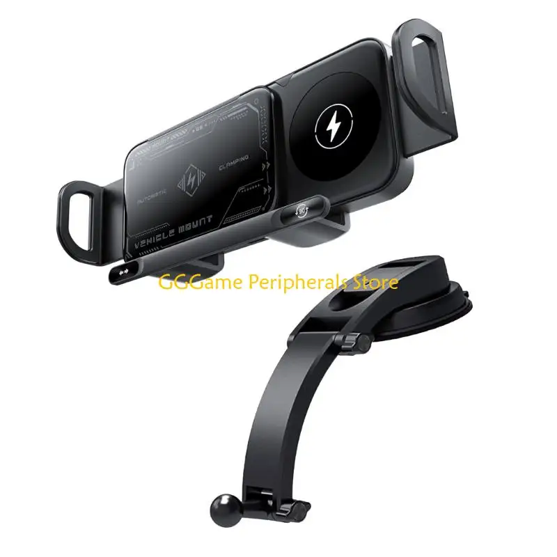 U55B Wireless Chargers Stand Adjustable Holder 15W Fast Charging for Phone Tablet 360 Rotation Universal Compatibility