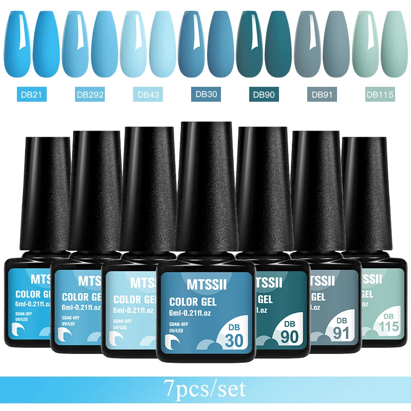 7 Pz/set Smalto Gel Colori Popolari In Autunno Semi Permanente Soak Off UV LED Viola Nail Art Gels Smalto Gel Per Unghie